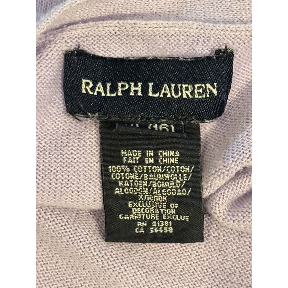 Ralph Lauren Light Purple Cardigan Girls XL 16 Ruffle HemGirly Preppy Spring
